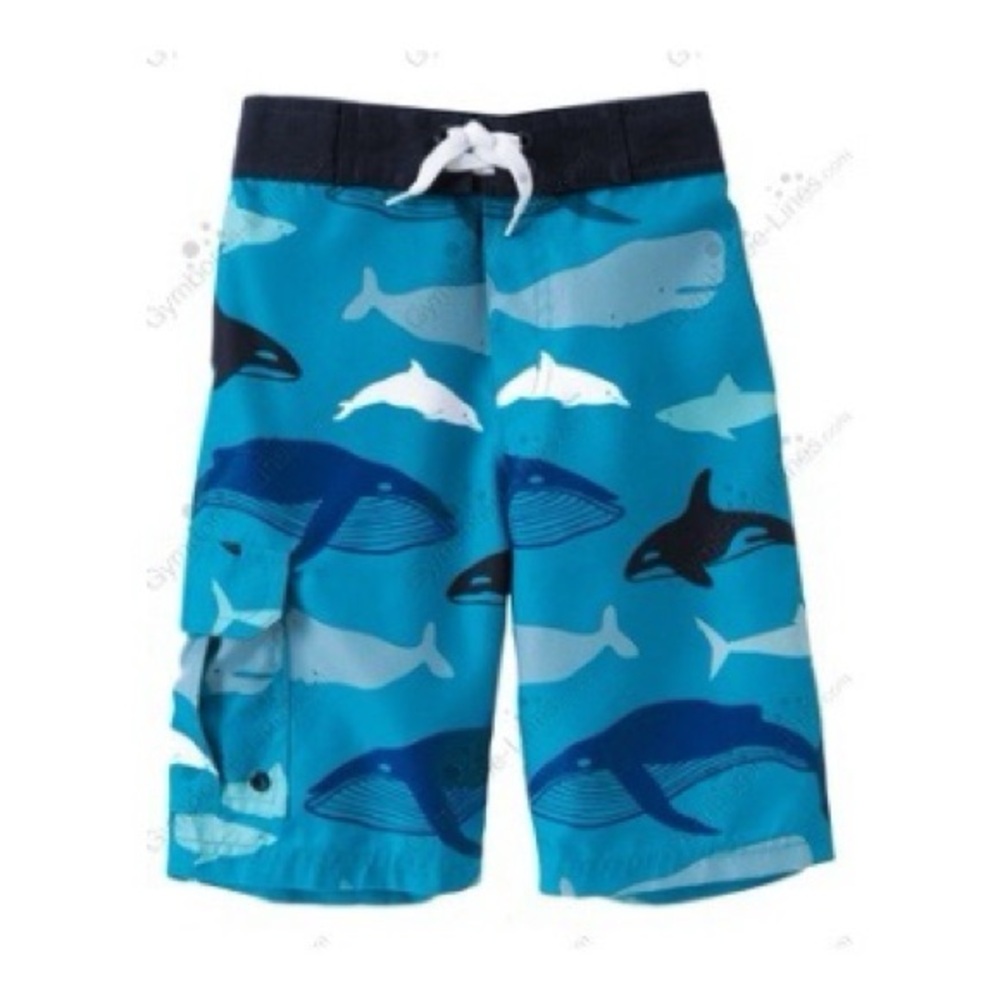 Gymboree Blue Whale Graphic Swim Trunks Boys Size 7